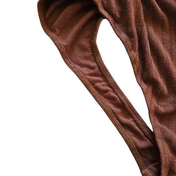 Bozzolo Women's Ribbed Sleevless Bodysuit,Burnt Orange, Small - Picture 5 of 12